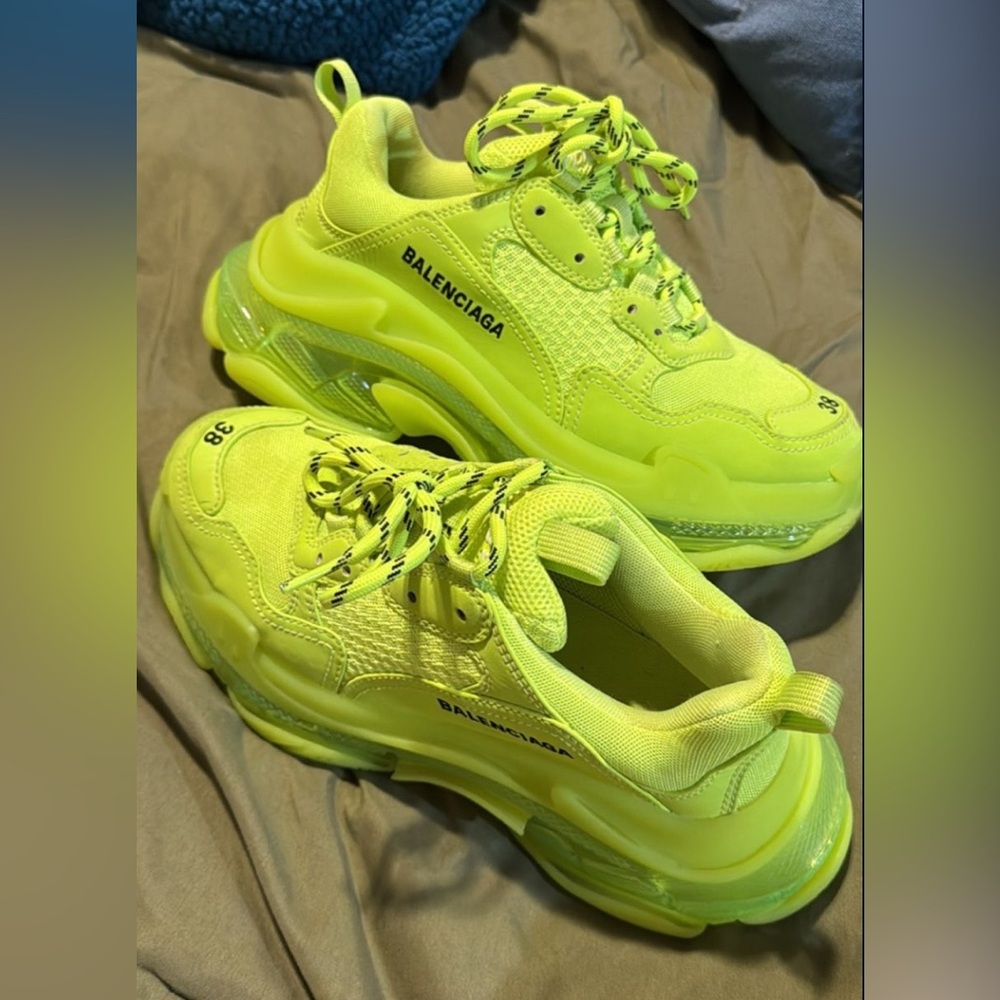Balenciaga Fluorescent Yellow Athletic Shoes
